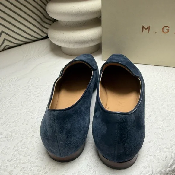 M. Gemi Blue Suede Loafers Slip-On Elegance - Picture 10 of 13